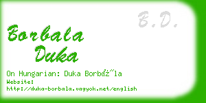 borbala duka business card